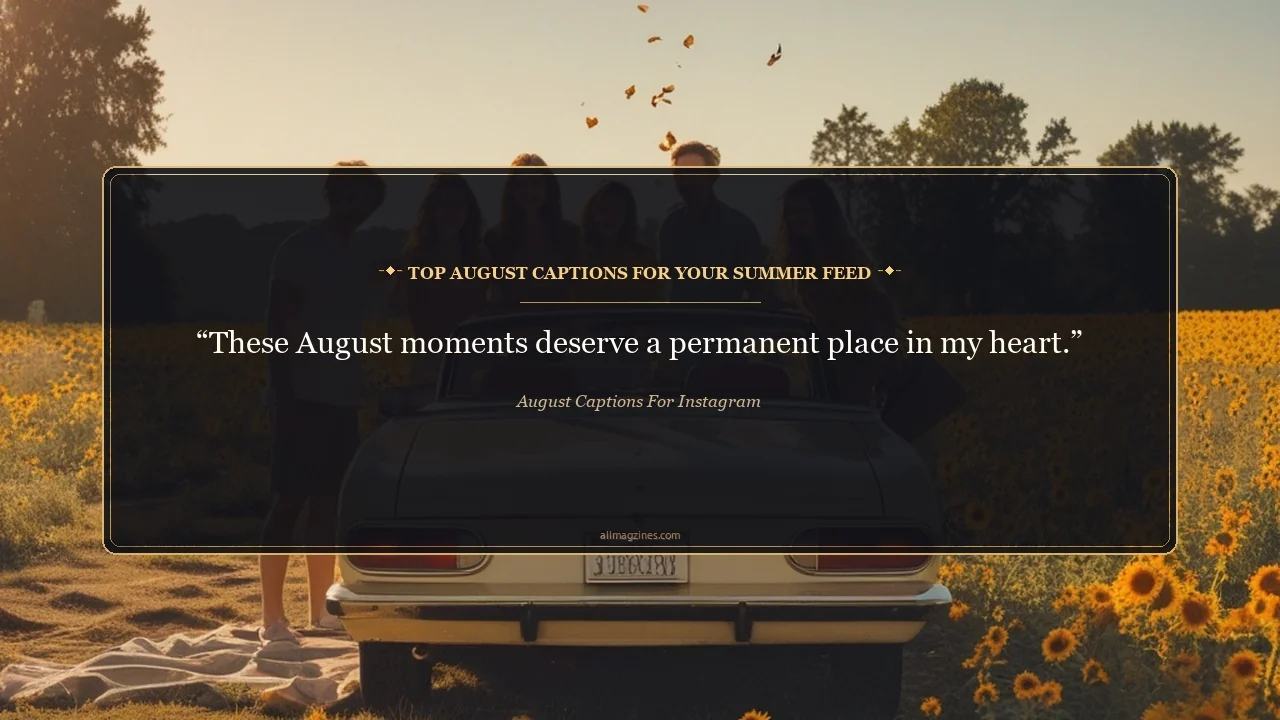 Top August Captions for Your Summer Feed - August Captions for Instagram