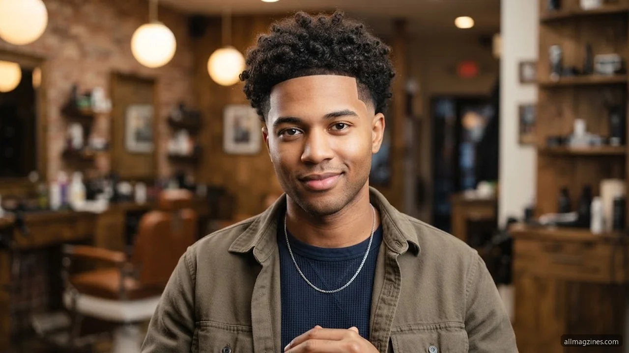 Curly Top Low Burst Taper Fade - Taper Low Burst Fade hair visualizer