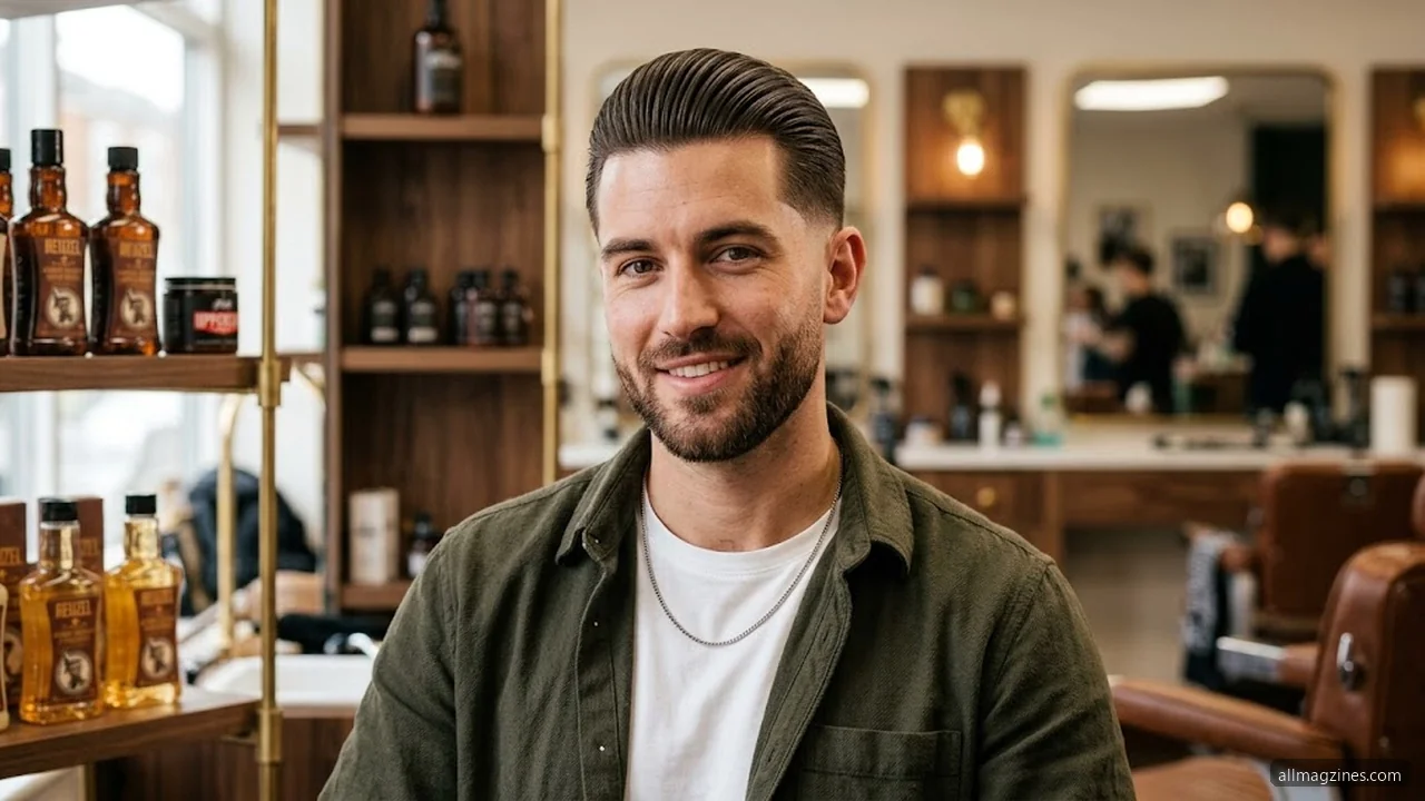 Straight Hair Slicked Low Burst Taper Fade - Taper Low Burst Fade hair visualizer