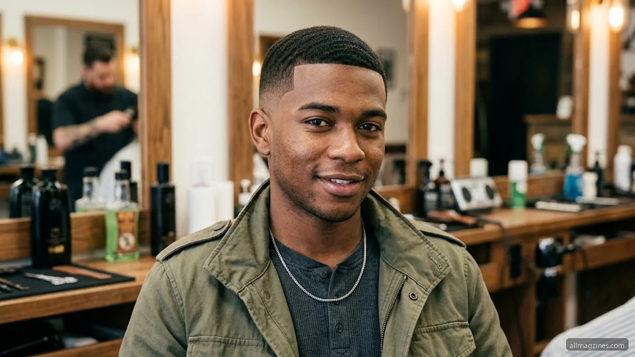 Barber Touch-Up Timeline - Taper Low Burst Fade hair visualizer