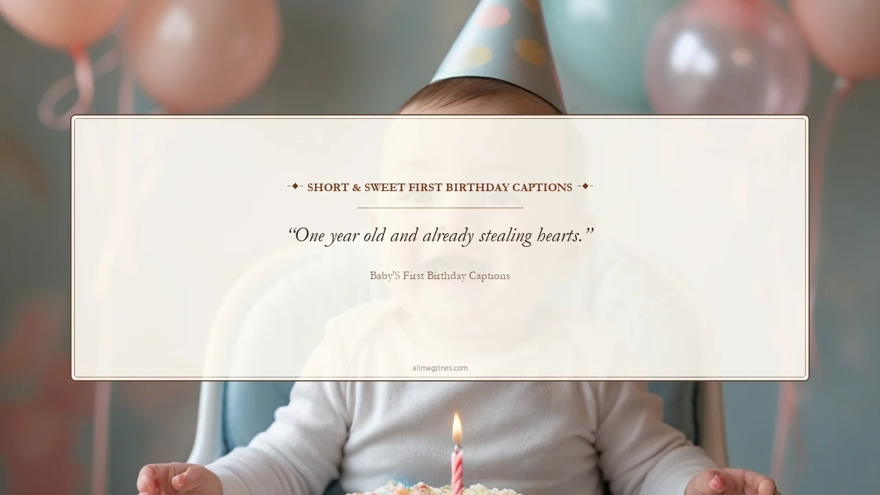 Short & Sweet First Birthday Captions - Baby's First Birthday Captions