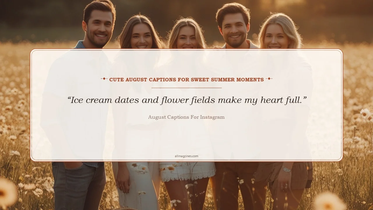Cute August Captions for Sweet Summer Moments - August Captions for Instagram