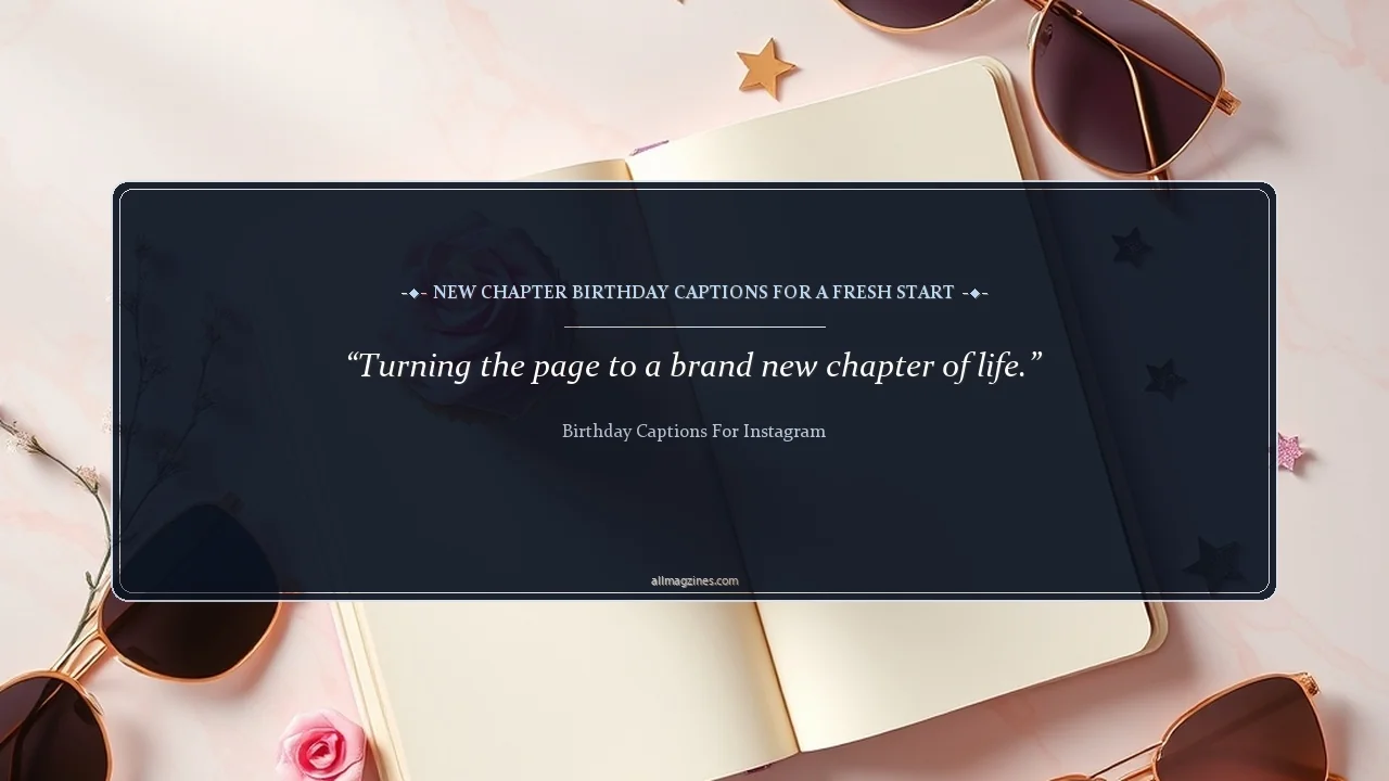 New Chapter Birthday Captions for a Fresh Start - Birthday Captions for Instagram