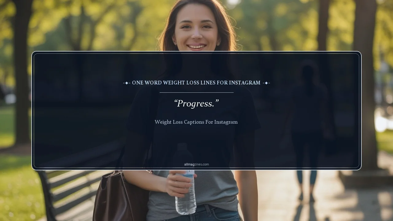 One Word Weight Loss Lines for Instagram - weight loss captions for instagram